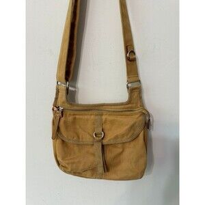FOSSIL VINTAGE 1990's CANVAS CROSSBODY KHAKI TAN